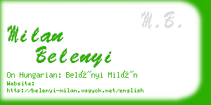 milan belenyi business card